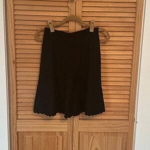 Black Skirt with Scalloped Hem